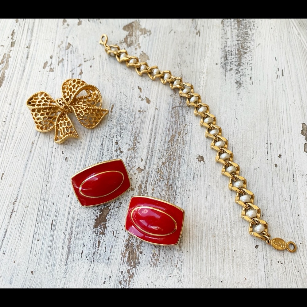 Jewelry Napier Monet Bracelet Brooch Earrings Lot